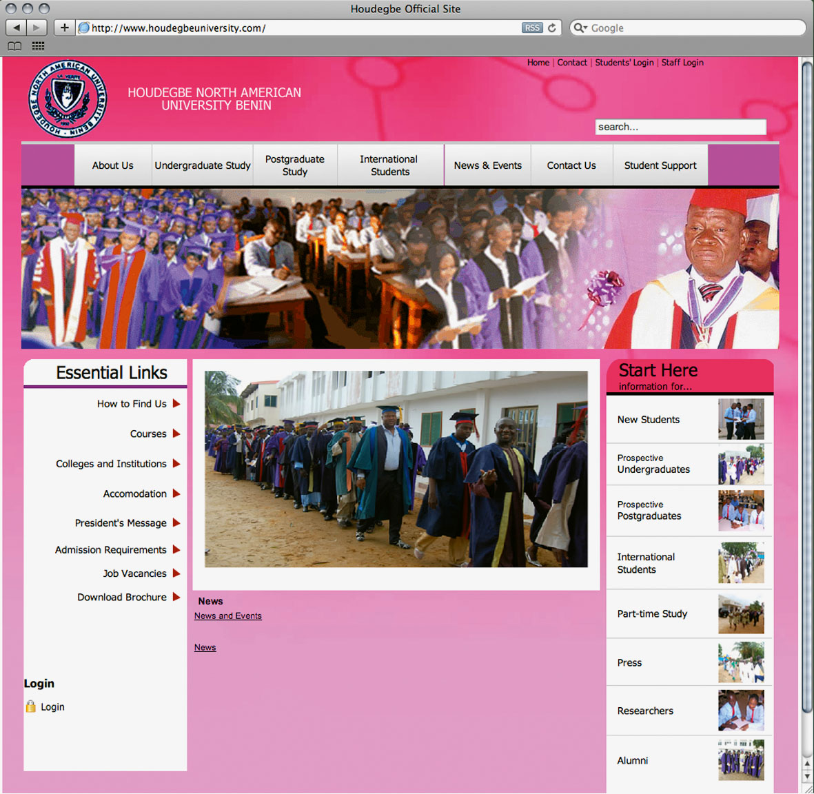Ein Screenshot aus besseren Tagen: HNAUB-Homepage im Jahr 2012.