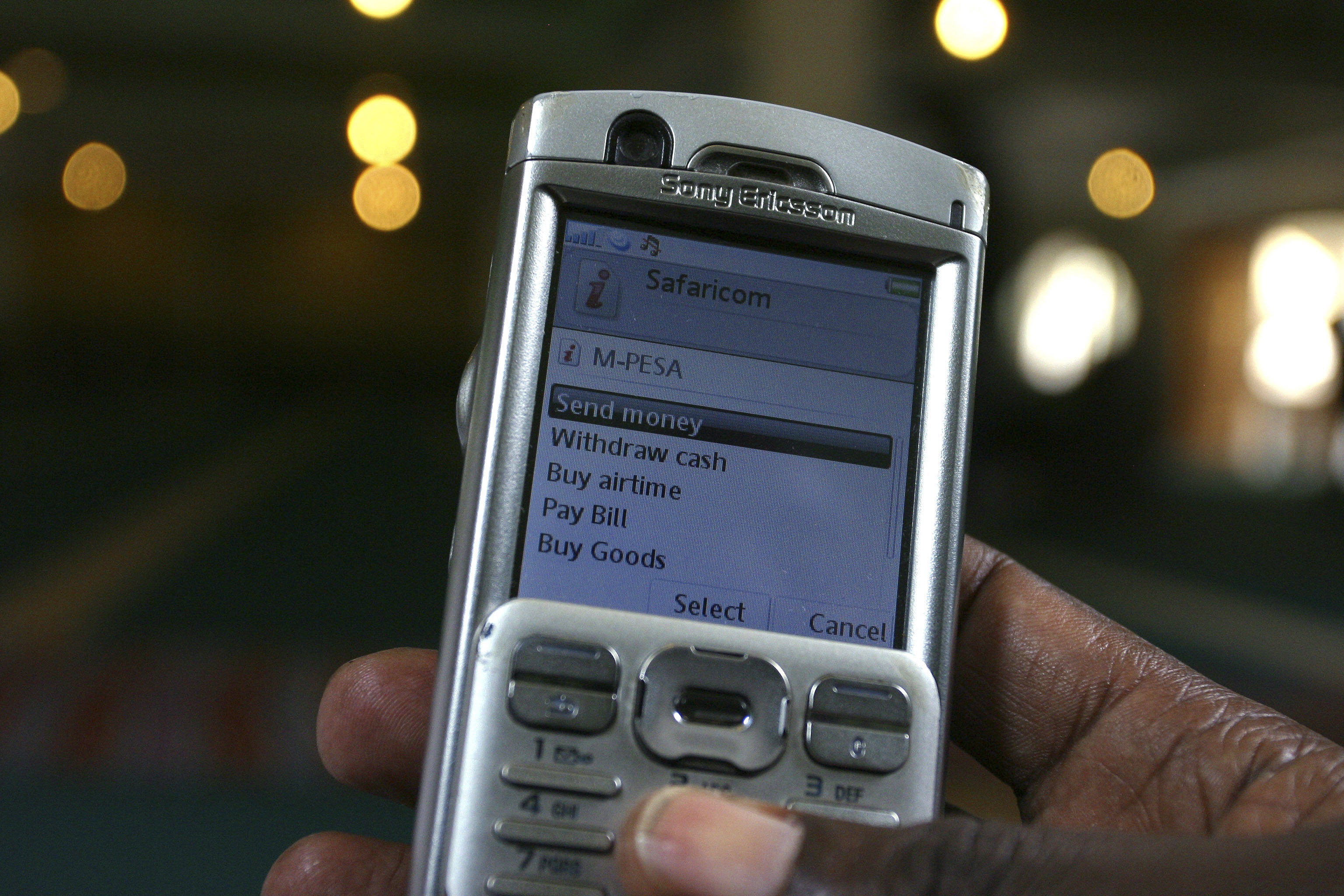 African innovation: money transfer by mobile phone.