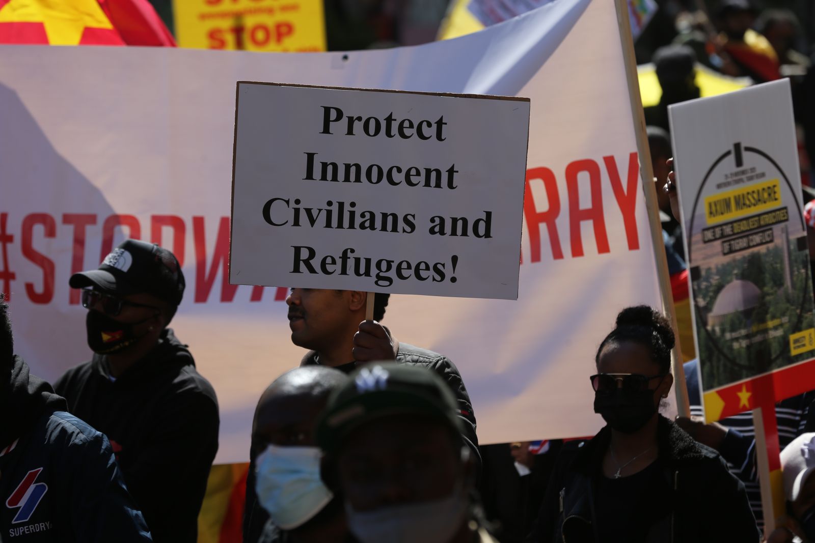 picture-alliance/ZUMAPRESS.com/Tayfun Salci Protesters in London are rallying against the Tigray conflict.