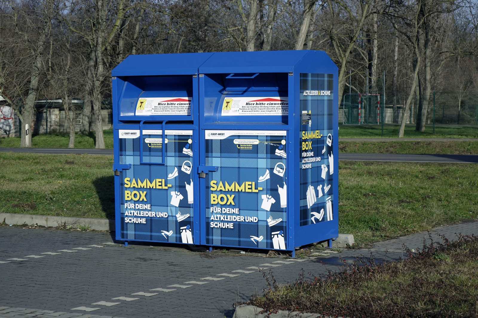 Altkleidercontainer in Deutschland.