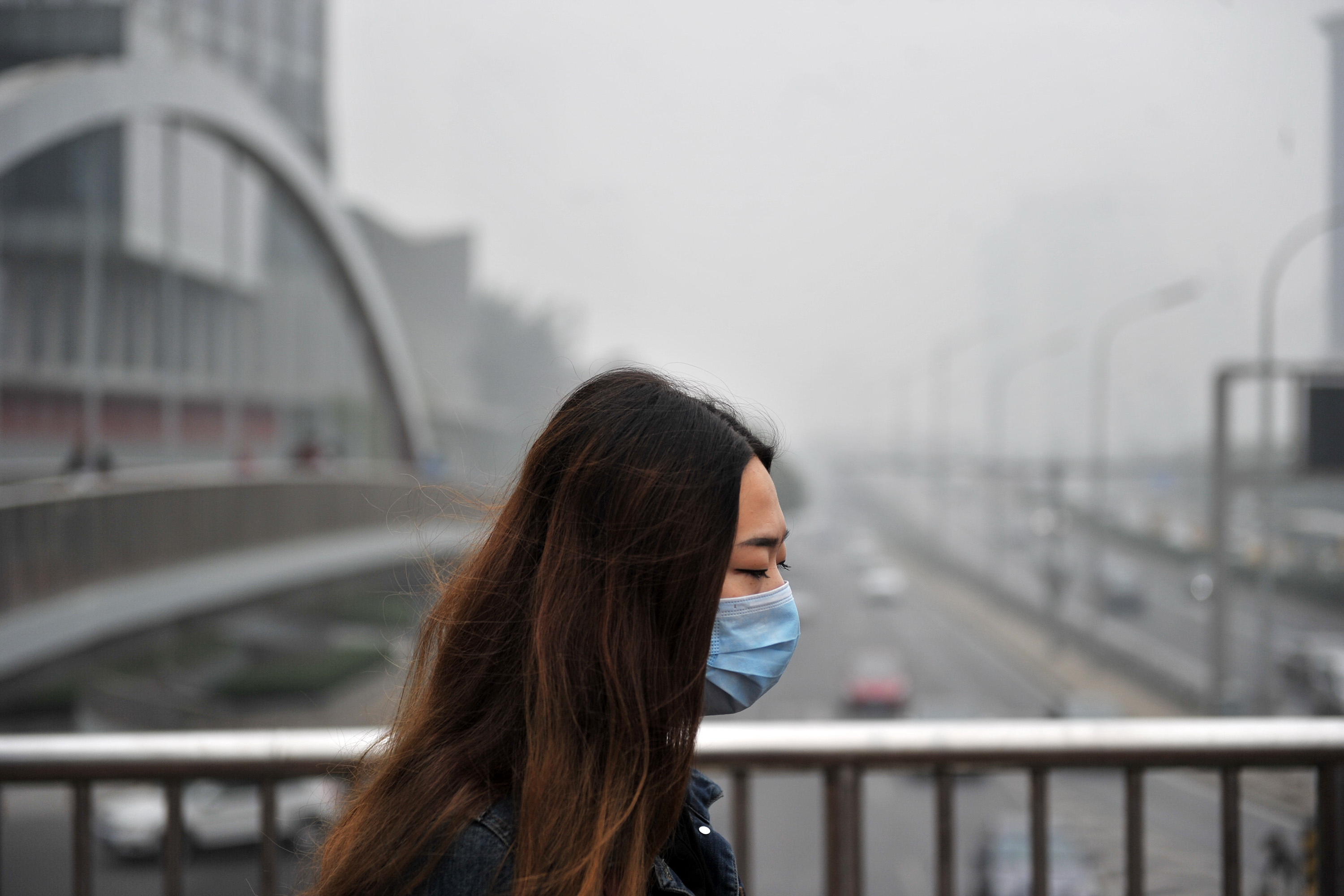 Smog in Beijing, China.