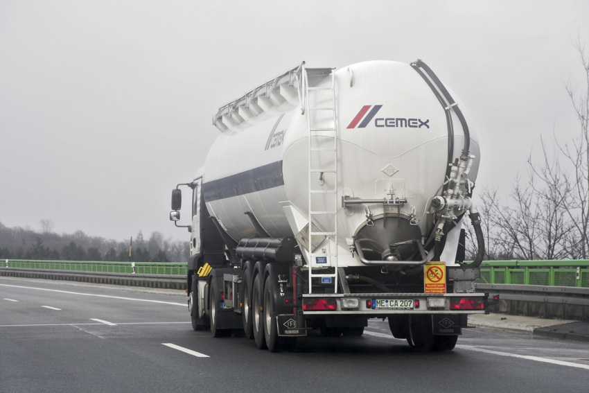 Cemex road tanker on a German Autobahn.