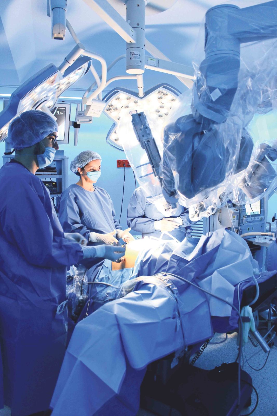 Robot-assisted surgery in Mexico City.