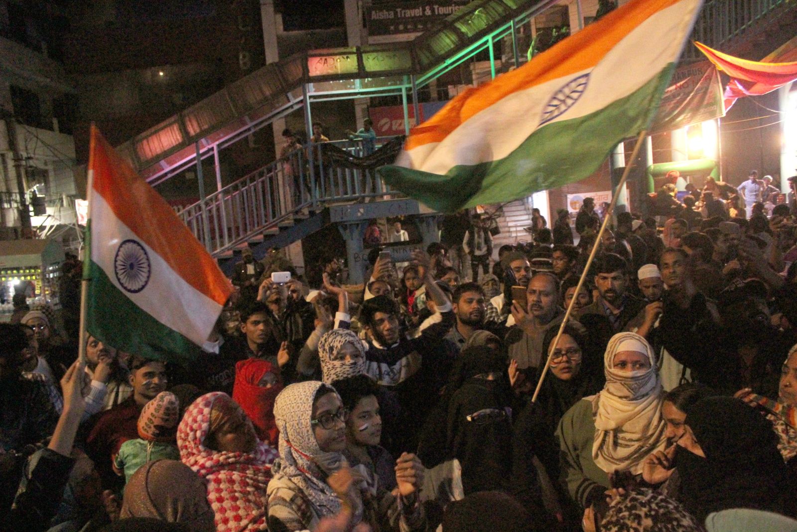 Makhija/picture-alliance/NurPhoto Protesters in New Delhi’s Shaheen Bagh neighbourhood in early February.