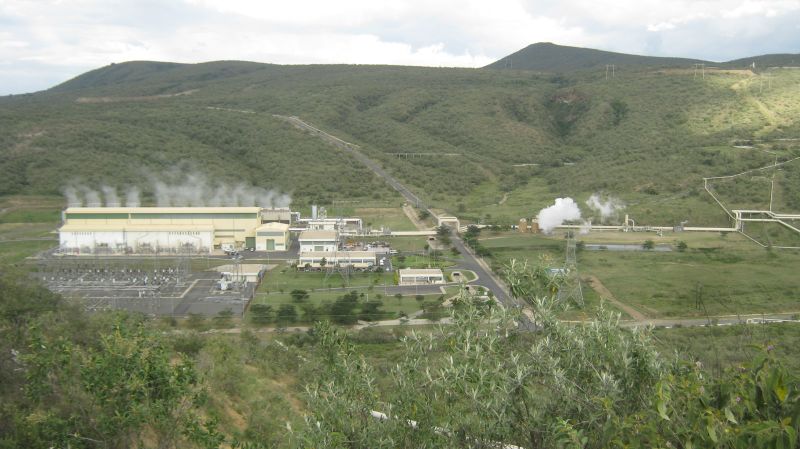 Geothermal power station in Kenya.