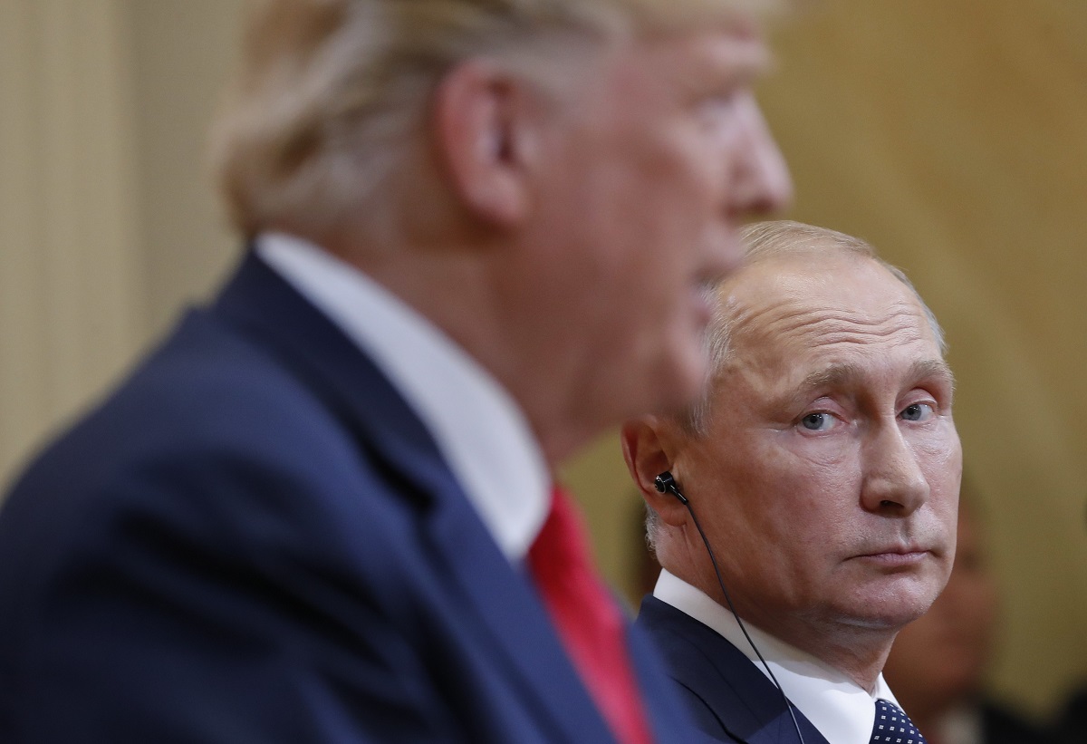 Presidents with authoritarian tendencies: Donald Trump and Vladimir Putin.