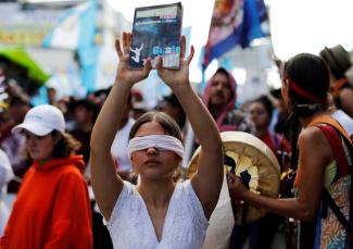 Demonstration gegen das Ende der UN-Kommission gegen Straffreiheit CICIG in Guatemala 2019.