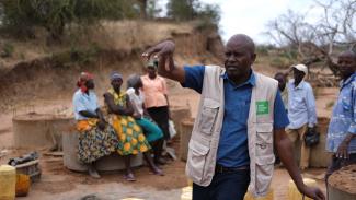 Visiting a Welthungerhilfe project in Kitui County, Kenya, for journalistic research.