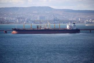 Oil tanker in Novorossiysk in October 2022. 