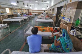 Social-protection systems are key to access health services. Hospital in Jaipur, India.
