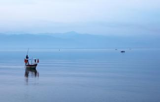 Bis August 2023 sind noch weniger Boote auf dem Tanganjikasee zu sehen.