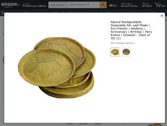 Distributed by Amazon: sal-leaf plates.