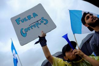 picture-alliance/REUTERS/Josue Decavele Antikorruptionsproteste in Guatemala im September.