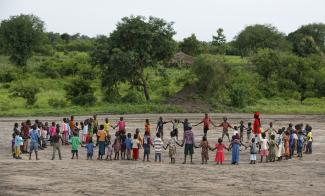 Daycare programme for South Sudanese refugee children in Uganda. 