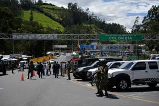 Colombian military protect the border after violence escalated in neighbouring Ecuador in January.