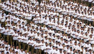 March of the Hindu chauvinist cadre organisation RSS in Ajmer, Rajasthan.