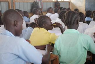Ben Michael A school class in Kakuma: most classrooms in the camp are tiny.