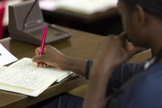 Aya Cissoko attends the first meeting of the Parliament of Francophone Women Writers in Orleans in 2018. 