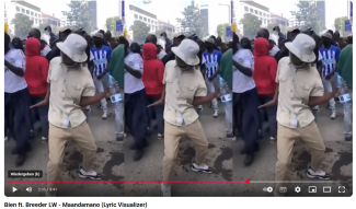 Scene from the music video for “Maandamano” by Bien and Breeder LW.