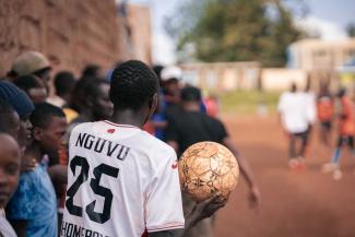 Whenever the NGUVU Homeboyz play, the whole town crowds around the pitch.