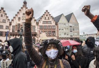 Black Lives Matter rally in Frankfurt.