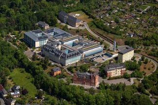 Germany’s health-care system largely depends on payroll taxes and ensures universal coverage: district hospital in Greiz, a small town in eastern German.