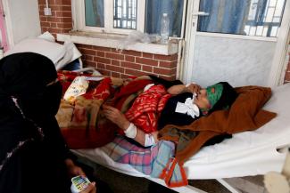Cholera patient in Yemen, the country hit by multiple crises.