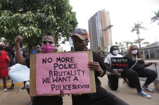 Nairobians expressing their anger about Covid-19 related police killings  in Nairobi.