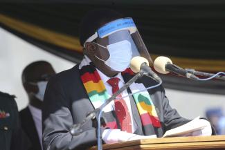 President Emmerson Mnangagwa observes Covid-19 rules – but also uses them for less than benevolent purposes.