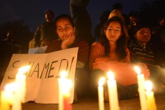 Candle light vigil in Delhi