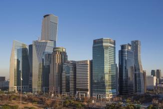 South Korea used to be an aid recipient and has become a donor: high-rise buildings in Seoul.