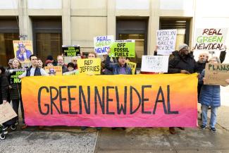 Climate activists in New York.