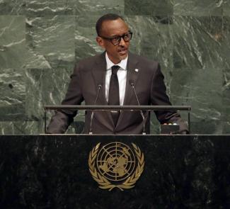 Wenig/picture-alliance/AP Photo Stimme pan-afrikanischer Interessen in der Weltpolitik: Kagame bei den UN in New York im September 2017.