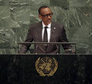 A strong voice for pan-African interests: Kagame addressing the UN in September 2017.