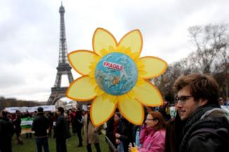 Demonstration für Klimaschutz in Paris während des UN-Gipfels.