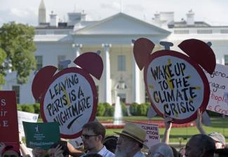 Climate protest in front of the White House in June.