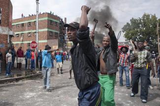 Rioting in Johannesburg.