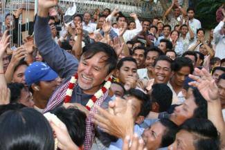 Kem Sokha after his release from prison in January 2006. This time, he faces up to 30 years in jail.