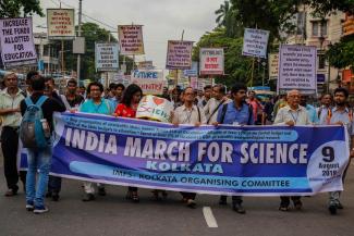 March for Science in der indischen Stadt Kalkutta im August 2019.