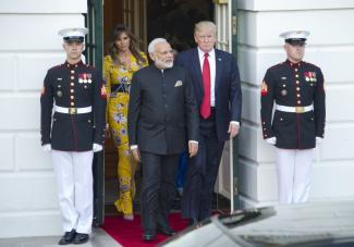 Narendra Modi visiting Donald Trump in Washington in June.