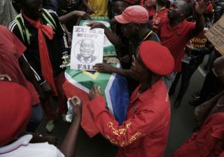 Protesting in Pretoria.