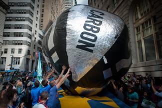 picture-alliance/dpa Climate protest in New York ahead of the UN event.