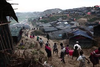 New make-shift camp in Teknaf, near Bangladesh’s south-eastern border