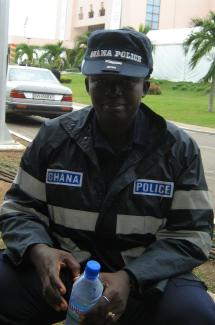 A police officer in Accra: Ghana's transition to democracy was supported by donors and is considered a success.