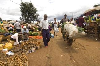 Schytte/Lineair The majority of young people in Kenya rely for employment on the informal sector: a market in Nairobi, Kenya.