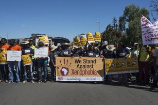 Protest march against xenophobia in Johannesburg, South Africa in March 2017.