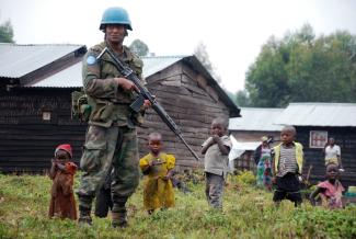 Donor governments do not feel up to the daunting challenge of enforcing peace in the huge DRC: UN peacekeeper in Goma in 2012.