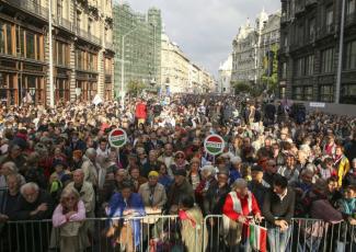 Demonstration gegen Korruption in Budapest im Oktober 2016.