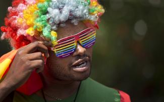 Participant in a rally in Nairobi in February, protesting against Uganda’s anti-gay legislation.