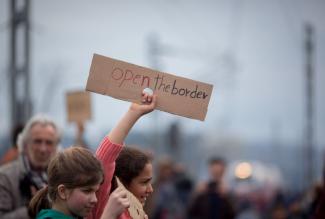 Refugees in Idomeni, Greece in March 2016.